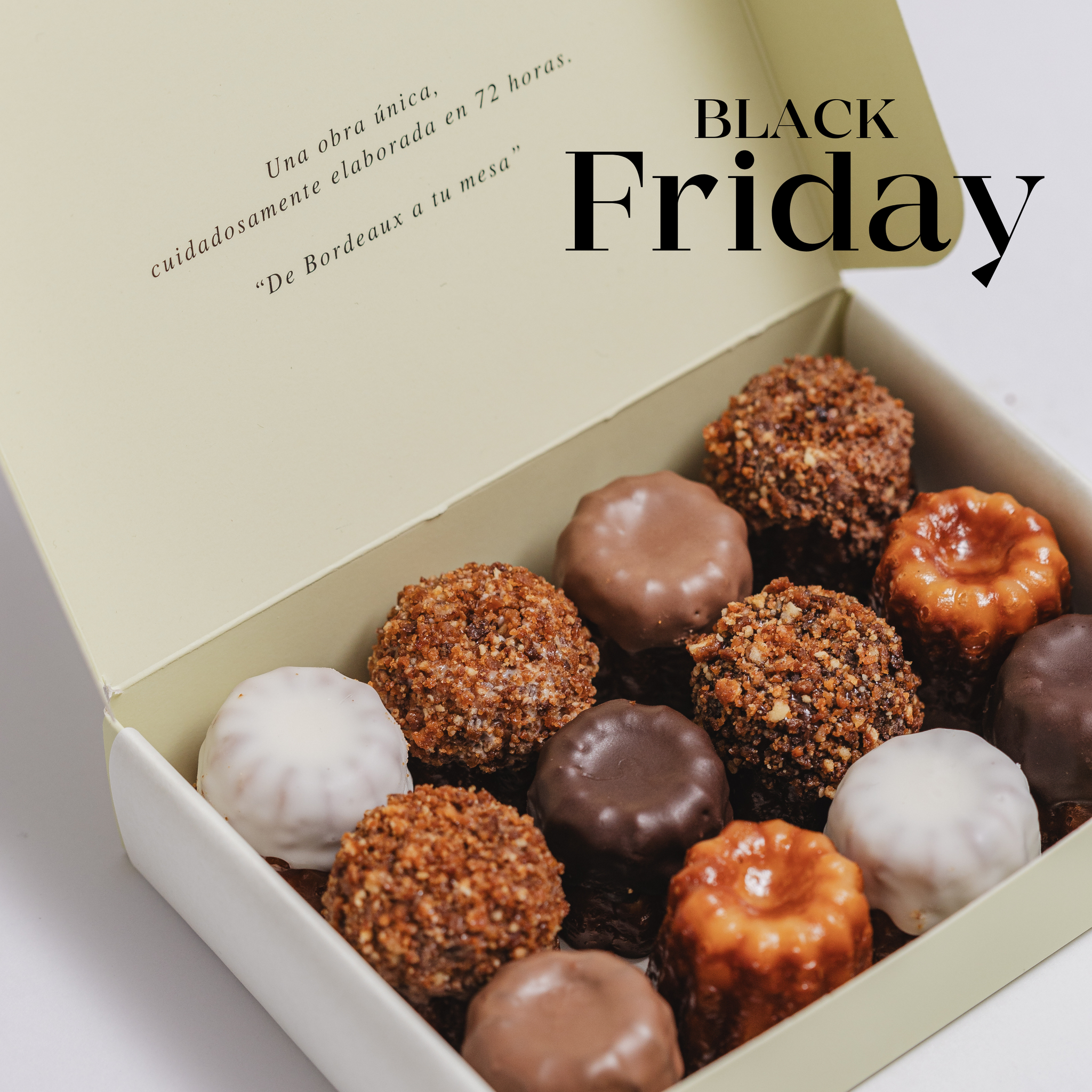 Canelé Petit Crunchy  (Diferentes baños de chocolate y praliné).